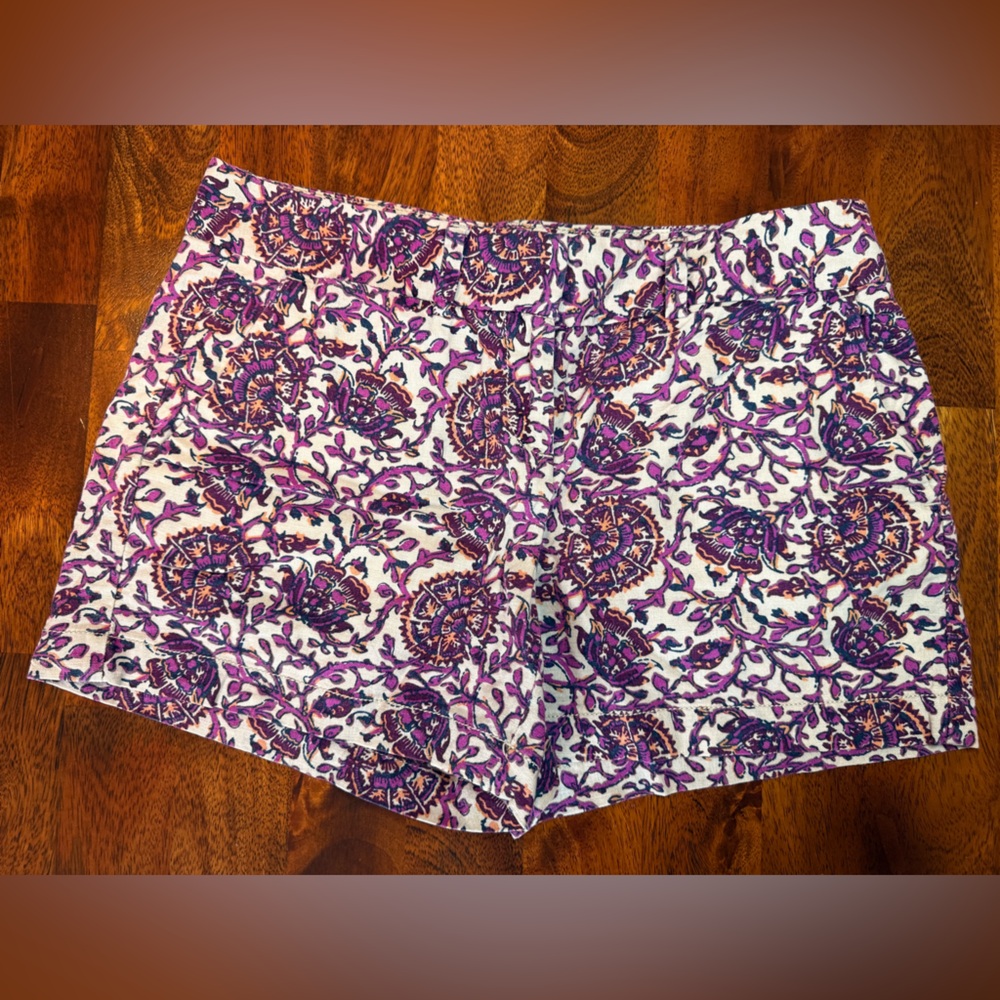 LOFT Floral Skirt with Purple and Cream
